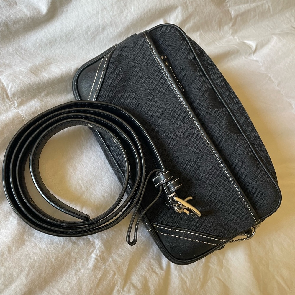 Black authentic coach belt bag